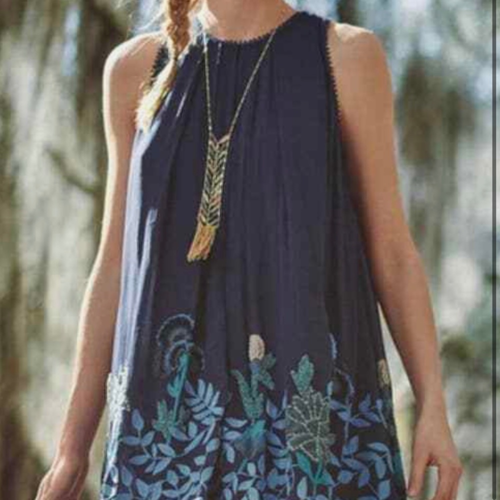 Anthropologie Not So Serious by Pallavi Mohan Woodvine dress size small